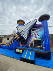 WC7 SPACE SHIP BOUNCE HOUSE WITH SLIDE (Water or Dry Slide)