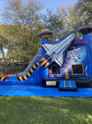 WC7 SPACE SHIP BOUNCE HOUSE WITH SLIDE (Water or Dry Slide)