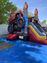 WC2.1 MONSTER TRUCK BOUNCE HOUSE WITH SLIDE (Water or Dry Sl
