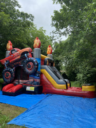 WC2.1 MONSTER TRUCK BOUNCE HOUSE WITH SLIDE (Water or Dry Sl