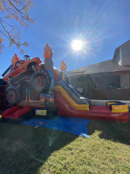 WC2.1 MONSTER TRUCK BOUNCE HOUSE WITH SLIDE (Water or Dry Sl