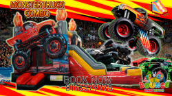 WC2.1 MONSTER TRUCK BOUNCE HOUSE WITH SLIDE (Water or Dry Sl