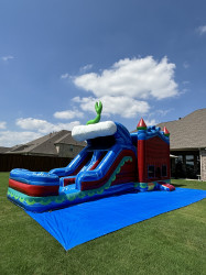 WC8 VOLCANO DUAL LANE COMBO BOUNCE HOUSE (Water or Dry Slide