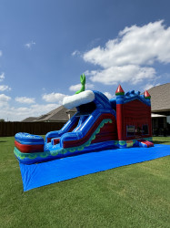 WC8 VOLCANO DUAL LANE COMBO BOUNCE HOUSE (Water or Dry Slide