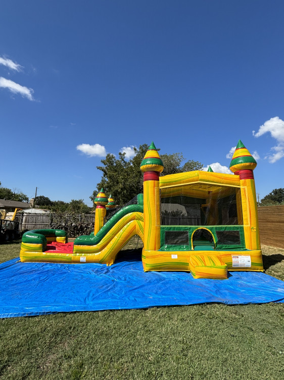 WC5 AFRICA SAFARI DUAL LANE COMBO BOUNCE HOUSE WITH SLIDE (W