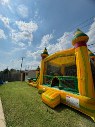 WC5 AFRICA SAFARI DUAL LANE COMBO BOUNCE HOUSE WITH SLIDE (W