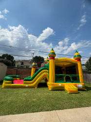 WC5 AFRICA SAFARI DUAL LANE COMBO BOUNCE HOUSE WITH SLIDE (W