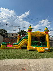 WC5 AFRICA SAFARI DUAL LANE COMBO BOUNCE HOUSE WITH SLIDE (W