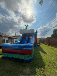 WC8 VOLCANO DUAL LANE COMBO BOUNCE HOUSE (Water or Dry Slide