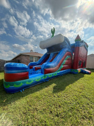 WC8 VOLCANO DUAL LANE COMBO BOUNCE HOUSE (Water or Dry Slide