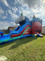 WC8 VOLCANO DUAL LANE COMBO BOUNCE HOUSE (Water or Dry Slide