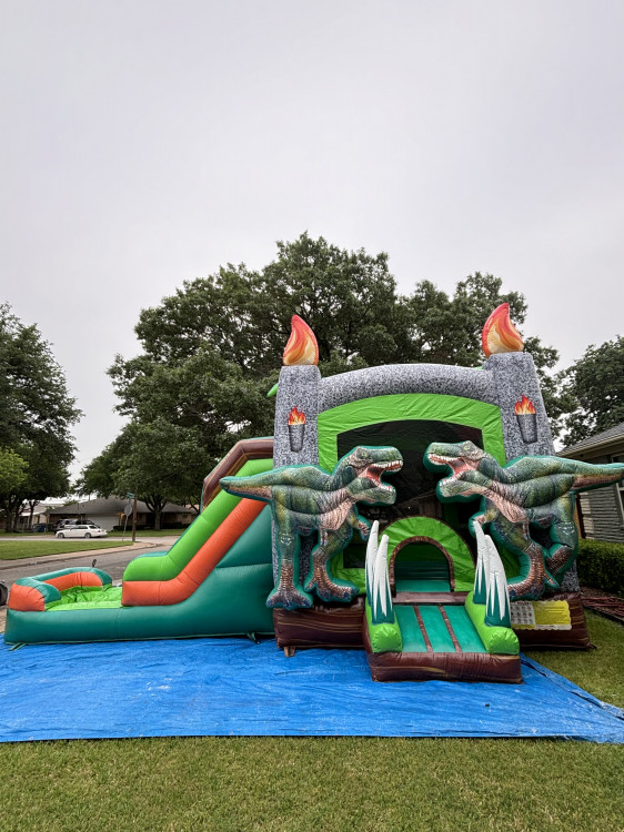 WC4 DINOSAUR JUMP BOUNCE HOUSE WITH SLIDE (Water or Dry Slid