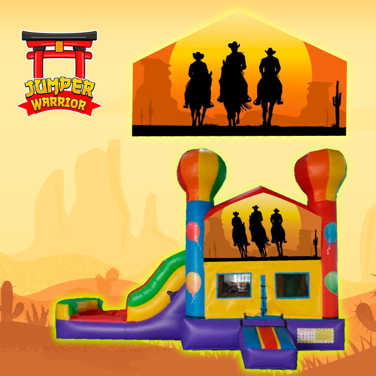 WC3.5 WESTERN THEME BOUNCE HOUSE WITH SLIDE (Water or D