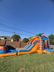 PALM TREES CALIFORNIA DUAL LANE COMBO BOUNCE HOUSE (Water