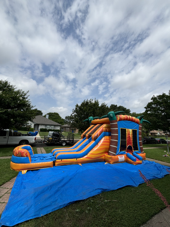 PALM TREES  DUAL LANE COMBO BOUNCE HOUSE (Water