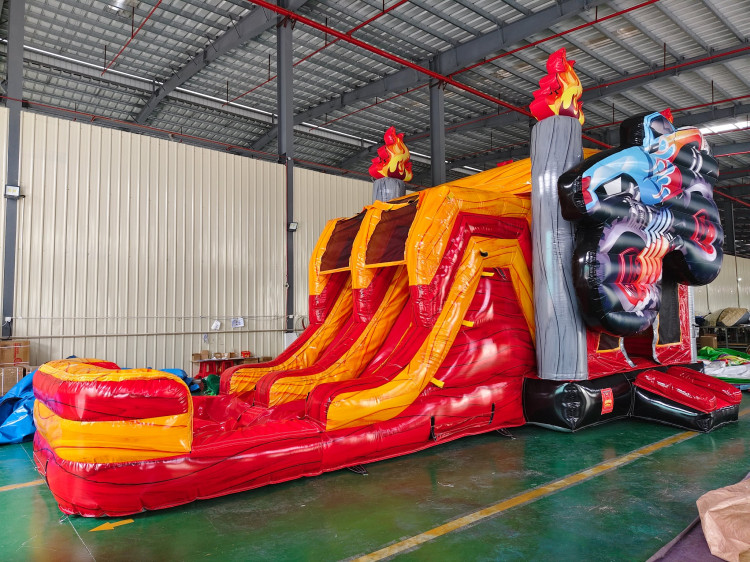 WC2.2 DOUBLE SLIDE MONSTER TRUCK BOUNCE HOUSE (Water or Dry WC2.2 DOUBLE SLIDE MONSTER TRUCK BOUNCE HOUSE (Water or Dry
