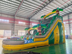 WATERSLIDE 20 FT DUAL LANE TROPICAL PALM TREES