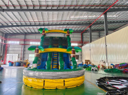 WATERSLIDE 20 FT DUAL LANE TROPICAL PALM TREES