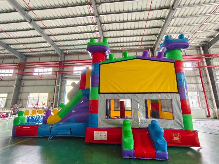 WC9 DOUBLE SLIDE LEGO BOUNCE HOUSE (Water or Dry