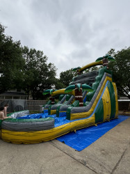 WATERSLIDE 20 FT DUAL LANE TROPICAL PALM TREES
