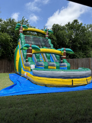 WATERSLIDE 20 FT DUAL LANE TROPICAL PALM TREES