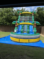 WATERSLIDE 20 FT DUAL LANE TROPICAL PALM TREES
