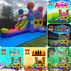THEMED COLOR FUN BOUNCE HOUSE WITH SLIDE