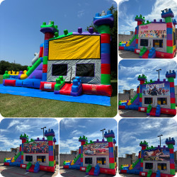 LEGO THEMED DUAL LANE BOUNCE HOUSE